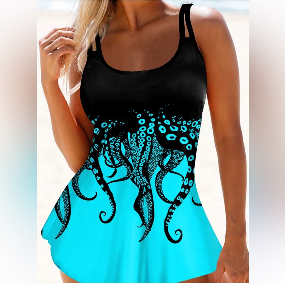 Women’s swimwear Tankini Bathing Suit Bikini Swimsuit NWT Plus Size L - Picture 2 of 3